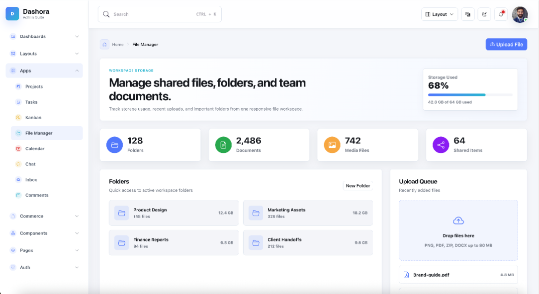 File manager page preview