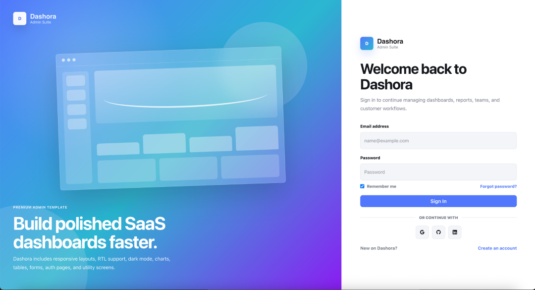 Login page preview