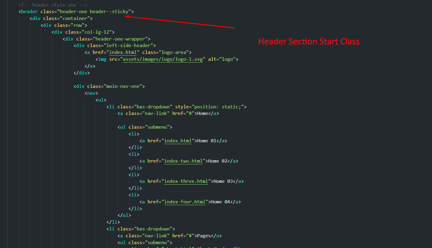 Header customization